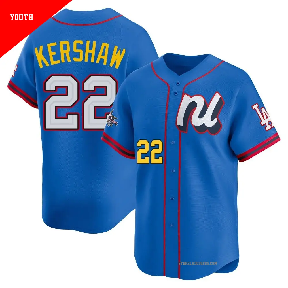 Youth ＃22 Clayton Kershaw Los Angeles Dodgers Blue Limited National League 2025 All-Star Edition Jersey