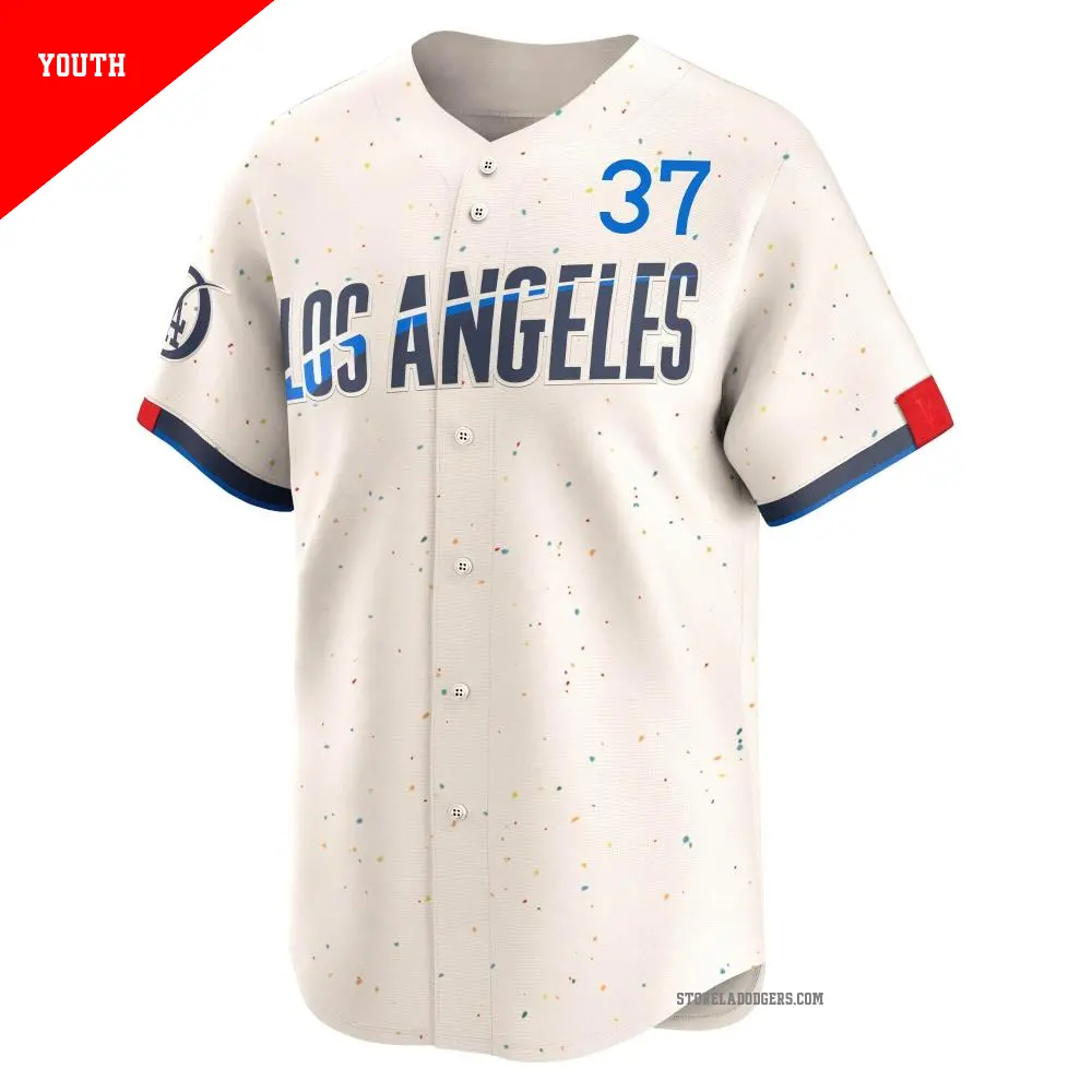 Youth #37 Teoscar Hernandez Los Angeles Dodgers Cream