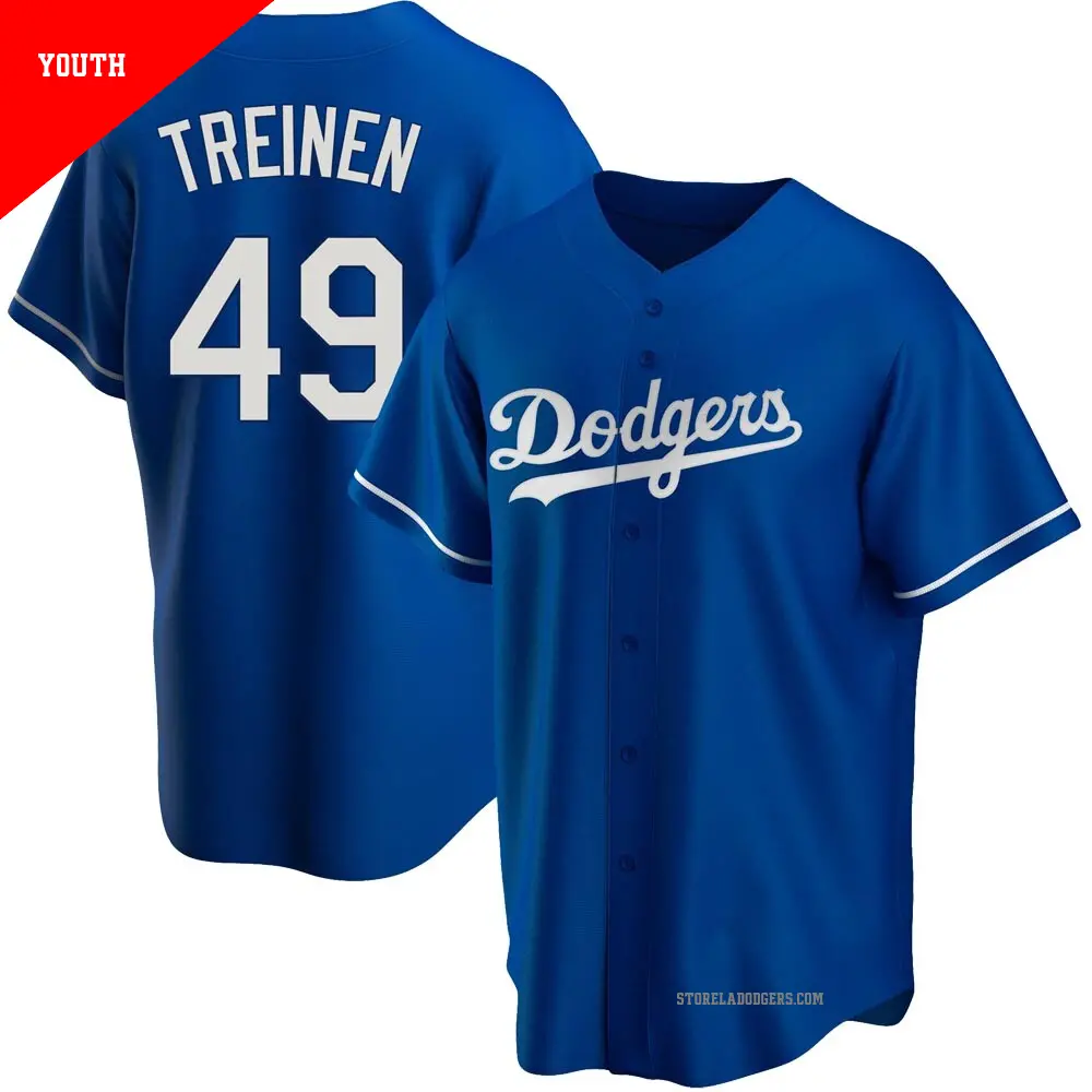 Youth ＃49 Blake Treinen Los Angeles Dodgers Royal Replica Alternate Jersey