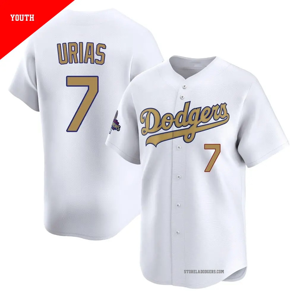 Men's #7 Julio Urias Los Angeles Dodgers Gold Limited White