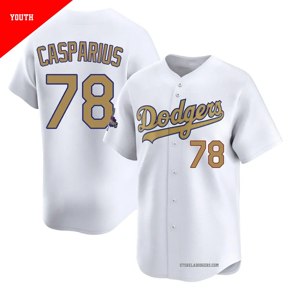 Men's #78 Ben Casparius Los Angeles Dodgers Gold Elite White